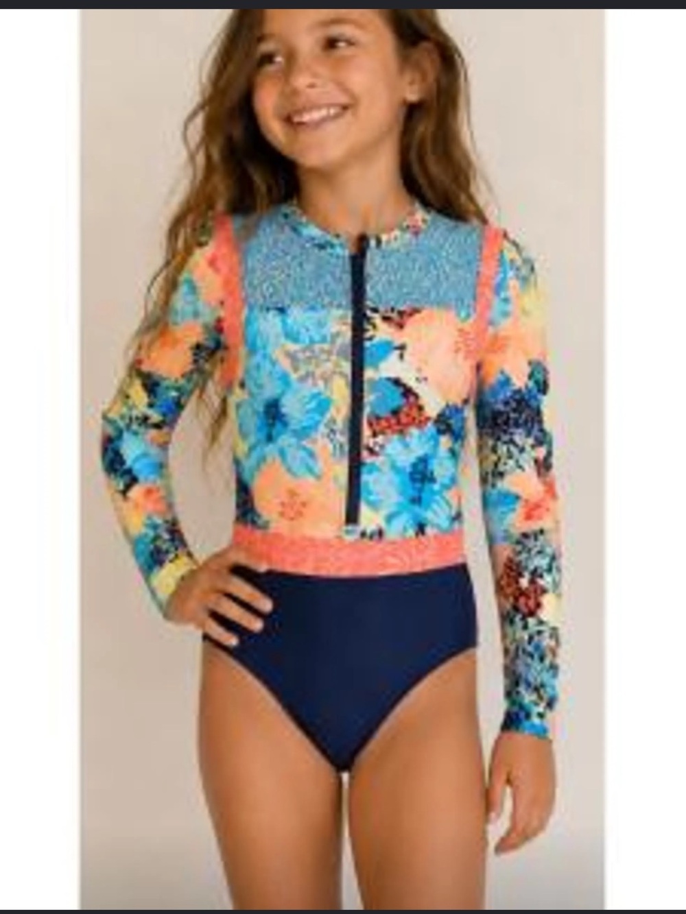 Athleta girl Bora Bora swimsuit rashguard UPF